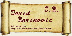 David Marinović vizit kartica